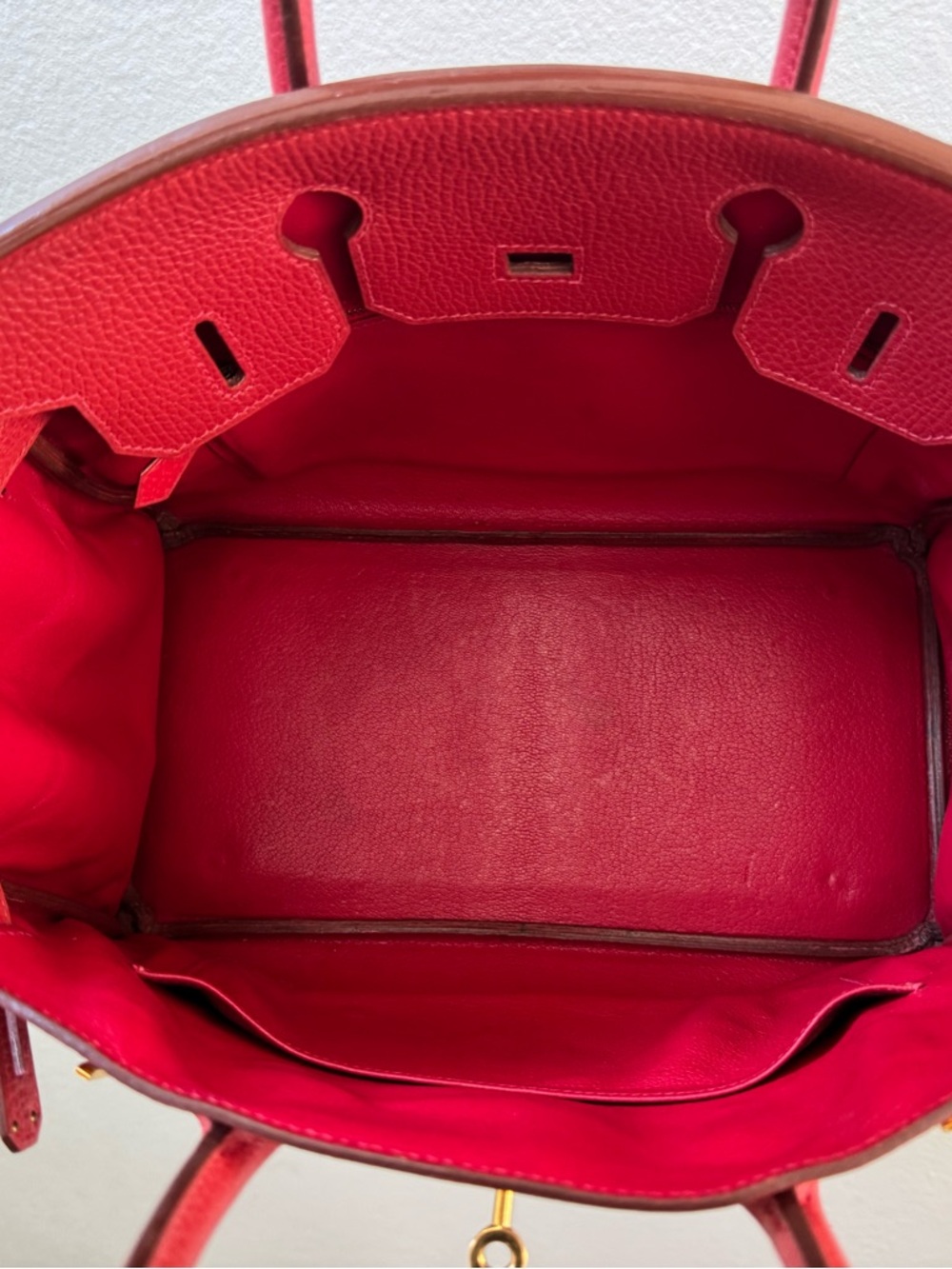 ❌SOLD❌Hermes Rouge Vif Ardennes Leather Birkin 30 with Gold Hardware - Picture 11 of 12
